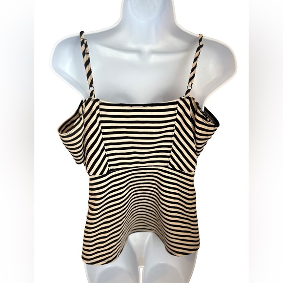 DAYTRIP OFF SHOULDER SWEETHEART NECKLINE STRIPPED BLOUSE - Picture 3 of 5